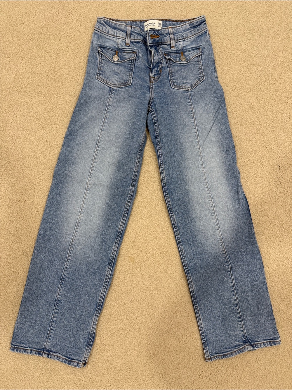 Abercrombie kids high rise wide leg Light Blue Jean